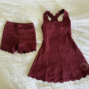 Marysia Girls Scalloped Athletic Tennis Dress with Shorts Size 8